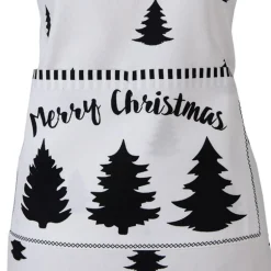 Keukenschort kerstboom wit/zwart