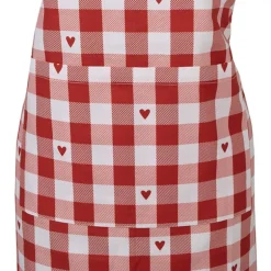 Keukenschort Love It hartjes rood/wit