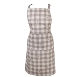 Keukenschort Love It hartjes beige/grijs