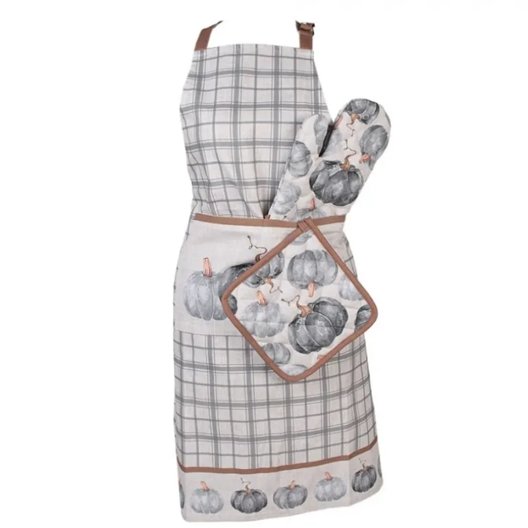 Keukenschort pompoen grijs model 2