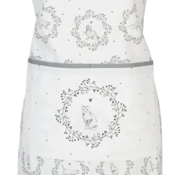 Keukenschort wit/grijs kat