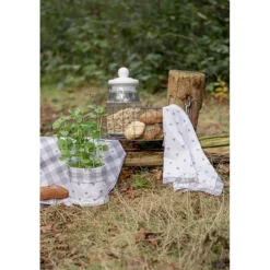 Kinder Keukenschort Love It hartjes beige/grijs