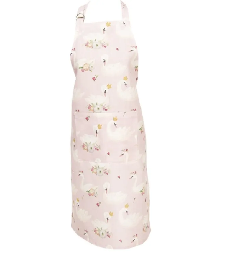 Kinder keukenschort zwaantjes roze