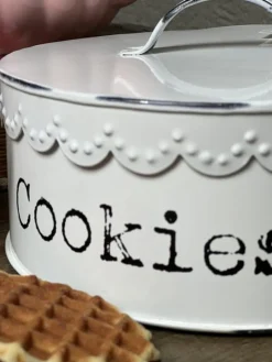 Koekjestrommel Cookies wit 20*9