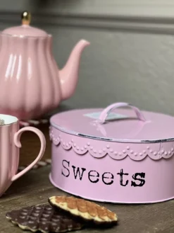 Koekjestrommel Sweets roze 20*9