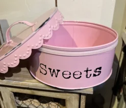 Koekjestrommel Sweets roze 20*9