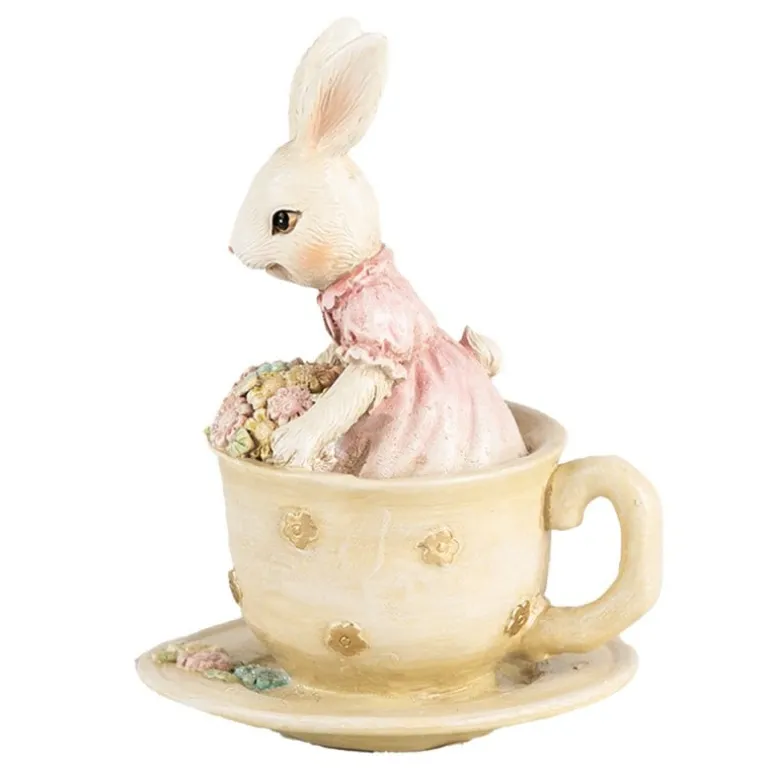 Konijntje in kopje roze/beige