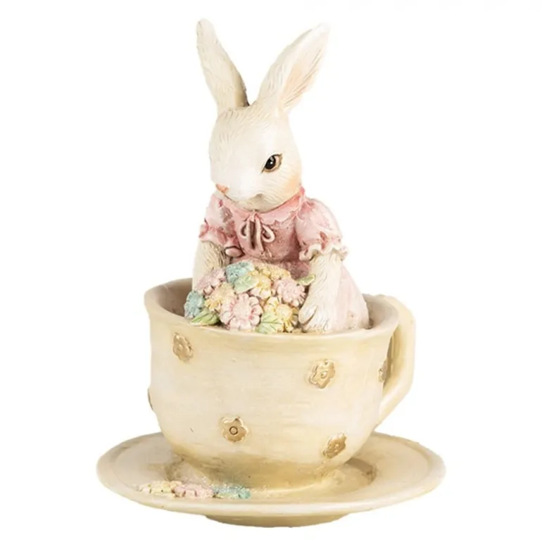 Konijntje in kopje roze/beige