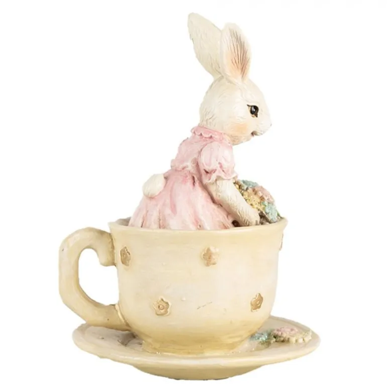 Konijntje in kopje roze/beige
