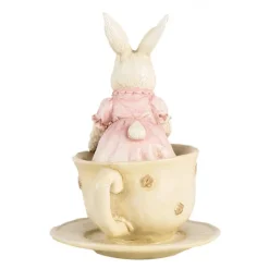 Konijntje in kopje roze/beige