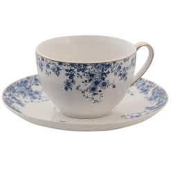 Kop en schotel blauwe bloemetjes