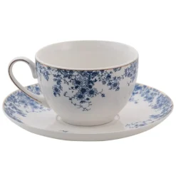 Kop en schotel blauwe bloemetjes