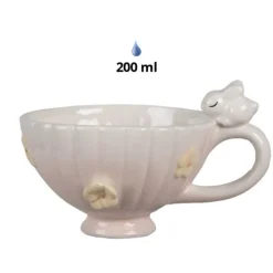 Kop en schotel konijntje pastel roze