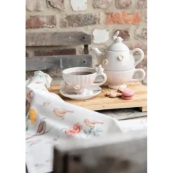 Kop en schotel konijntje pastel roze