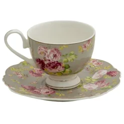 Kop en schotel roosjes groen