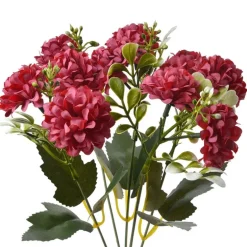 Kunststof bosje bloemen bordeaux rood