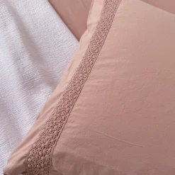 Landelijk dekbedovertrek Maryland oudroze 240*220