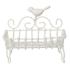 Landelijk zeepbakje vogel vuilwit