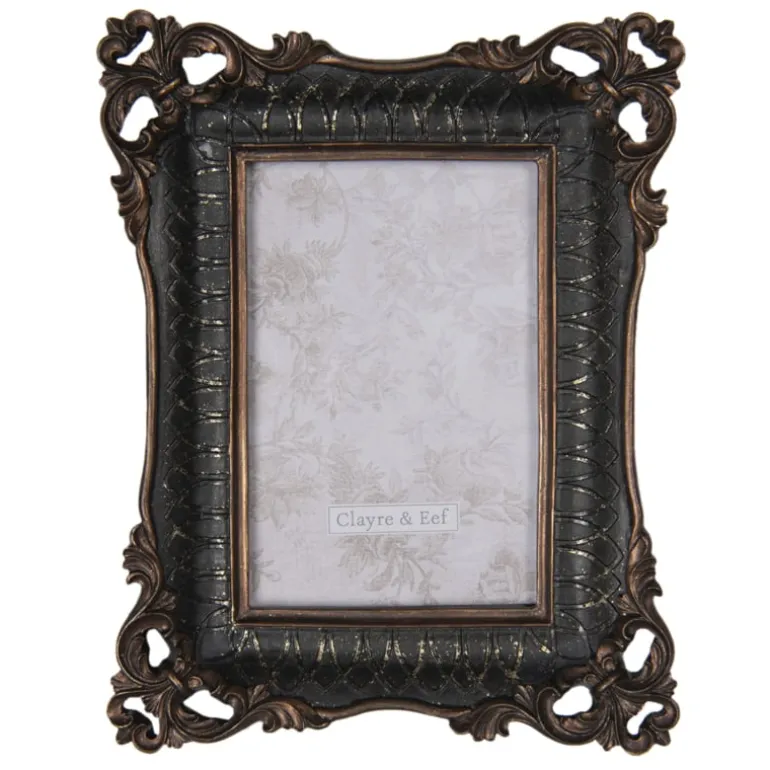 Landelijke fotolijst zwart/bruin 10*15