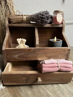 Landelijke gruttersbak met lade 32*33*15,5