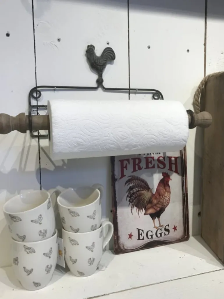 Landelijke keukenrolhouder kip