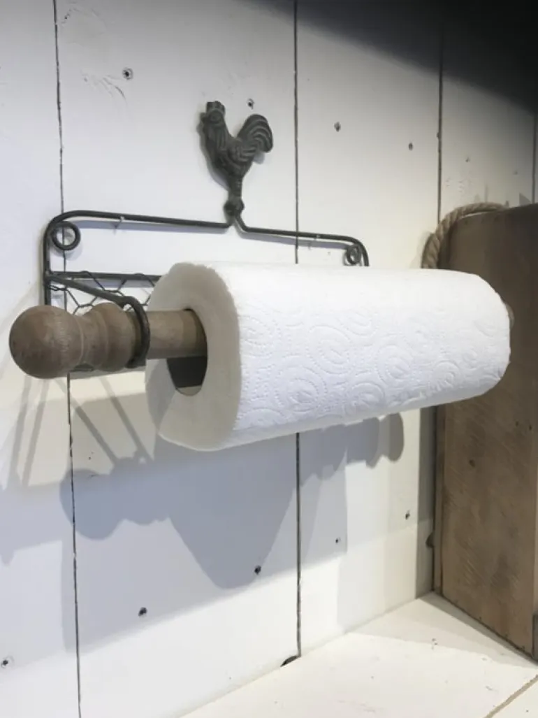 Landelijke keukenrolhouder kip