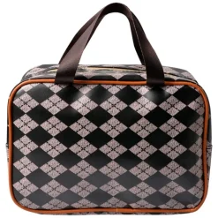 Make-up / toilettas bruin/zwart (L)