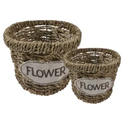 Manden set van 2 Flower rond 16-13cm