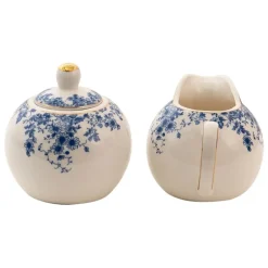 Melk en suikerpot blauwe bloemetjes