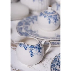 Melk en suikerpot blauwe bloemetjes