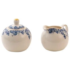 Melk en suikerpot blauwe bloemetjes