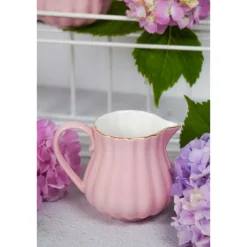 Melkkan en suikerpot Royal Rose roze/goud