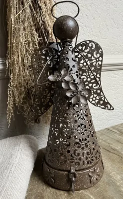 Metalen engel bruin LED 34*20