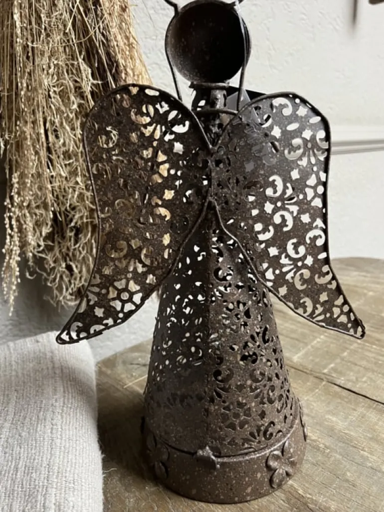 Metalen engel bruin LED 34*20