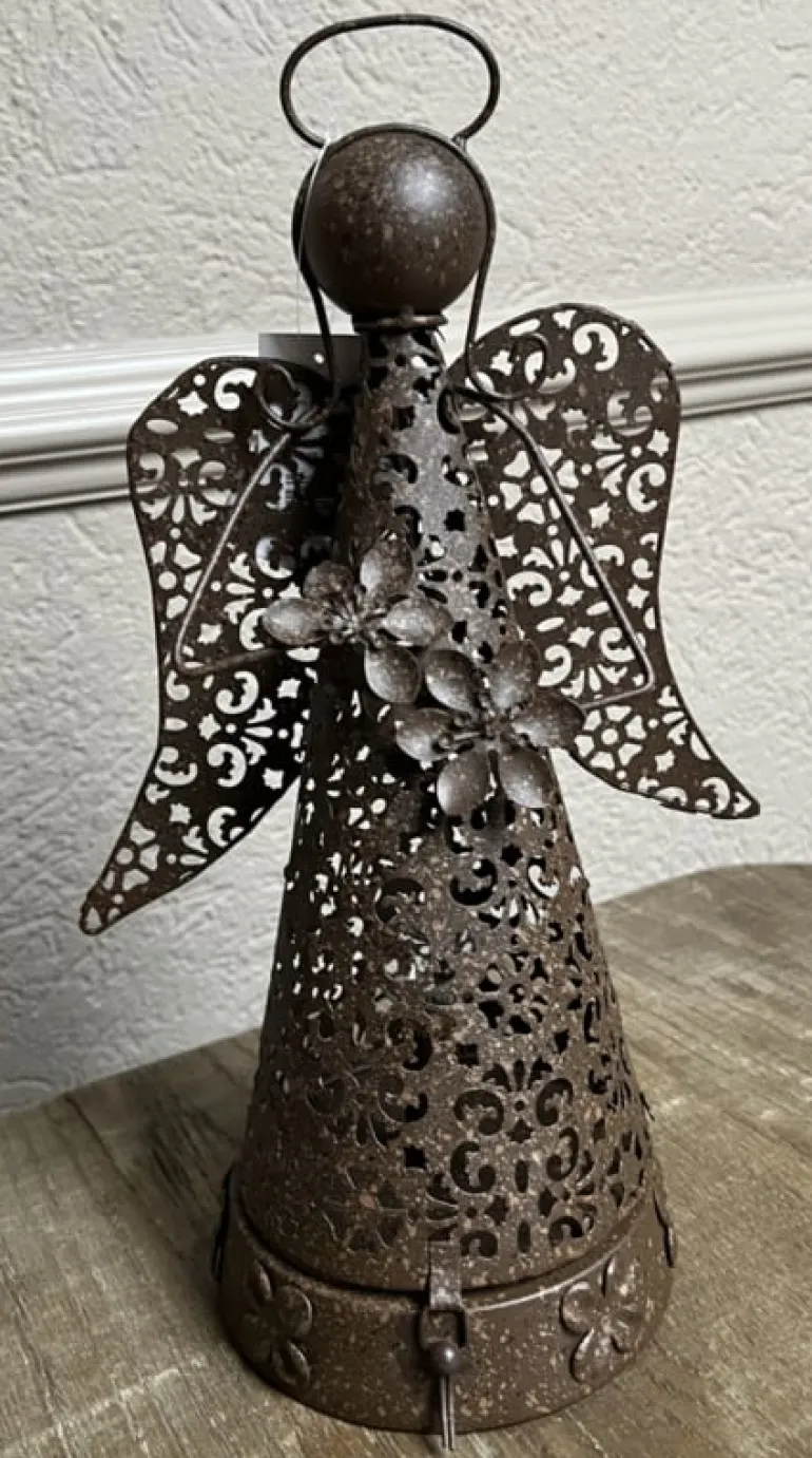 Metalen engel bruin LED 34*20