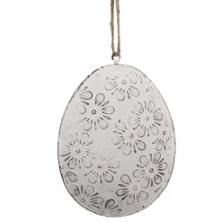 Metalen Paashanger ei wit 10*2*8