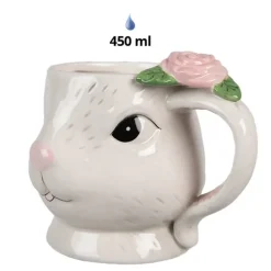 Mok konijn met roosje 450 ml