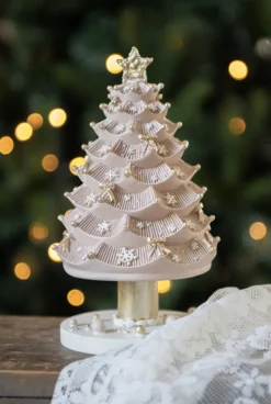 Muziekdoos Kerstboom roze 11*20