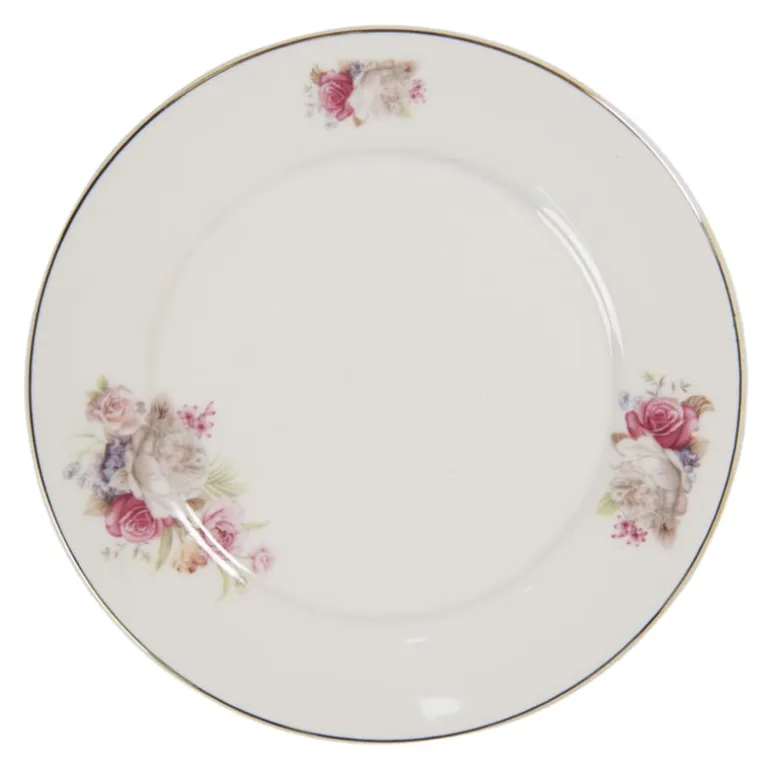 Ontbijt/gebaksbord rozen 21cm