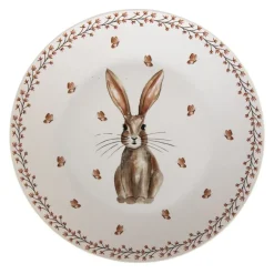Ontbijt/gebaksbord Rustic Easter Bunny 20 cm