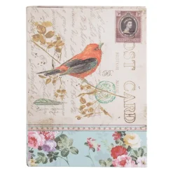 Opbergdozen set van 3 houten boeken vogel