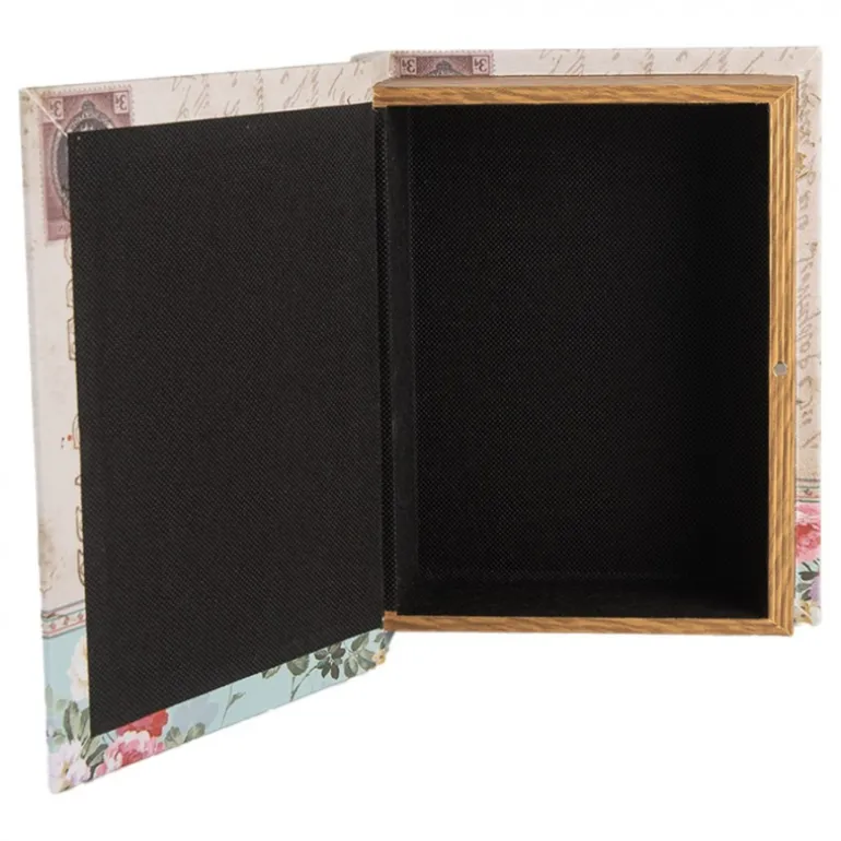 Opbergdozen set van 3 houten boeken vogel