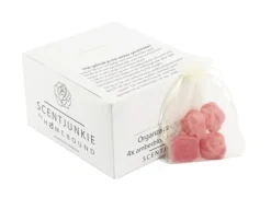 Organza zakje met 4 amberblokjes roos Invicto