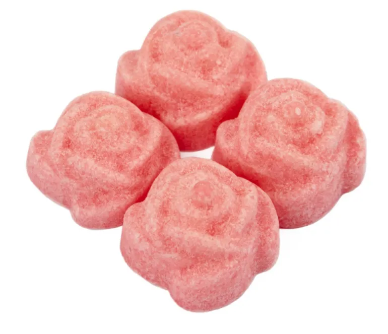 Organza zakje met 4 amberblokjes roos Invicto