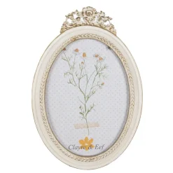 Ovale fotolijst beige/goud 10*15