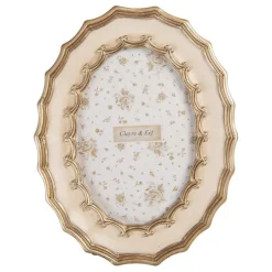 Ovale fotolijst beige/goud 10*15