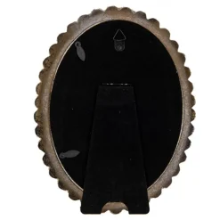 Ovale fotolijst bloemetjes goud/zilver 10*15