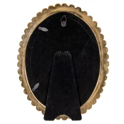 Ovale fotolijst bloemetjes wit/goud 13*18