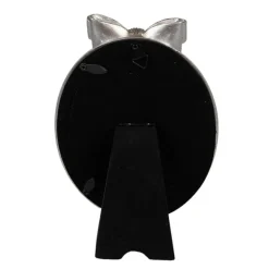 Ovale fotolijst met strik matzilver 10*15