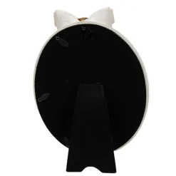 Ovale fotolijst met strik beige/goud 13*18